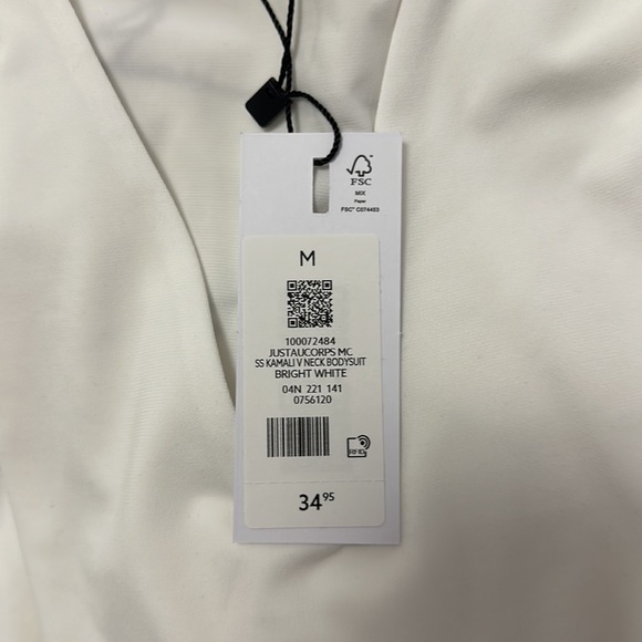 White V-Neck Bodysuit - Picture 2 of 2